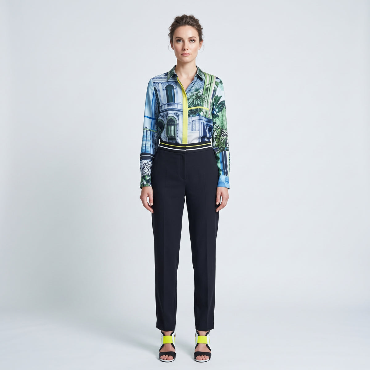 Striped Waist Tailored Trousers