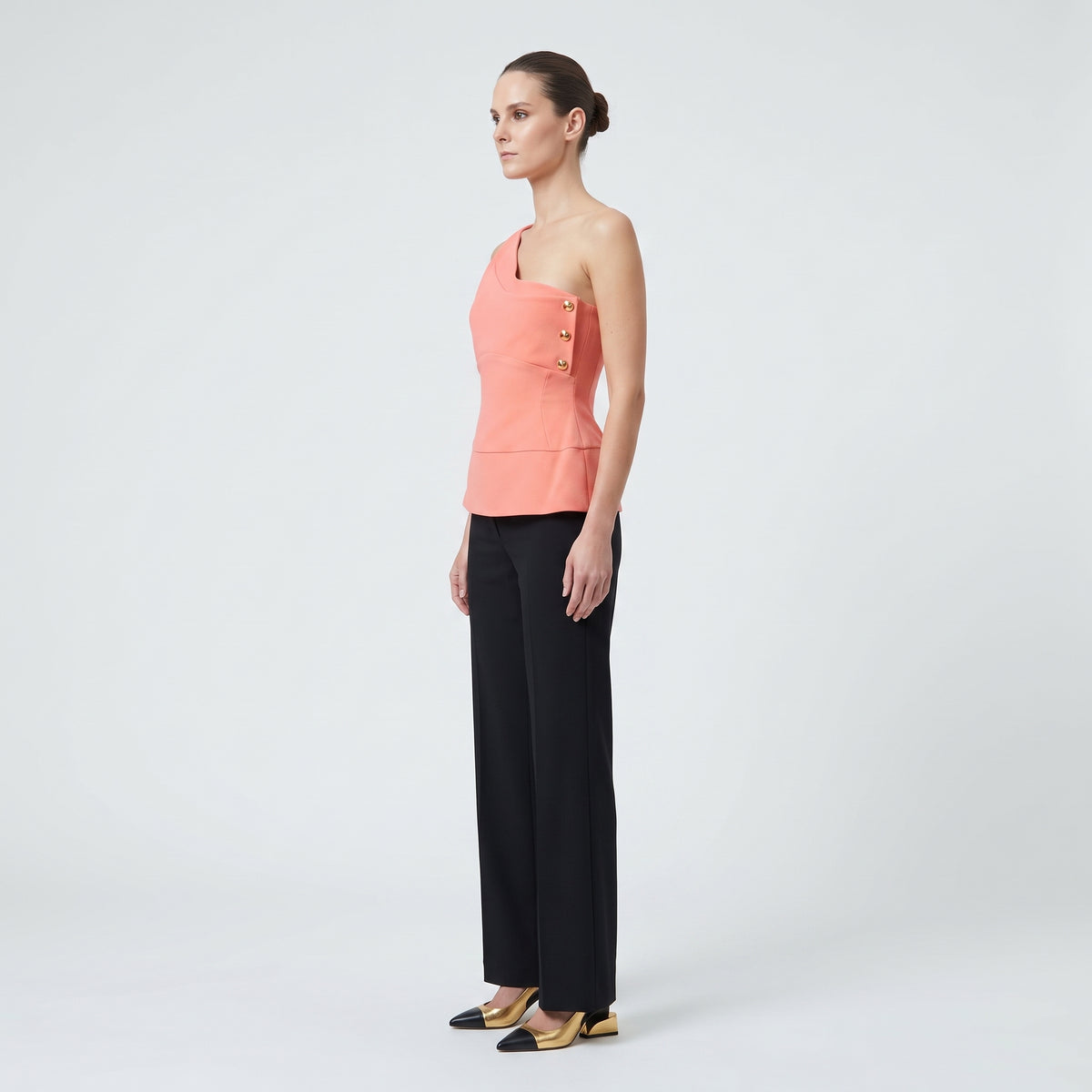 One-Shoulder Structured Peplum Top