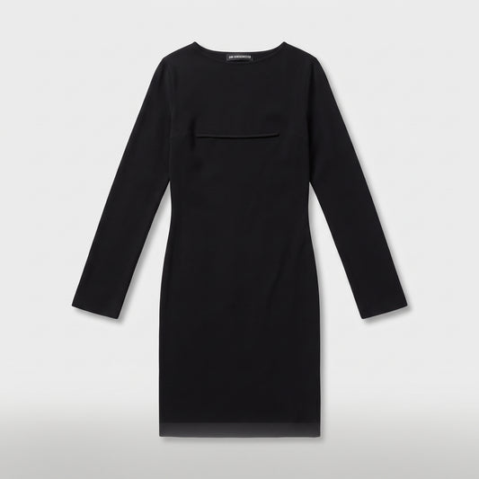Minimalist Black Long Sleeve Dress