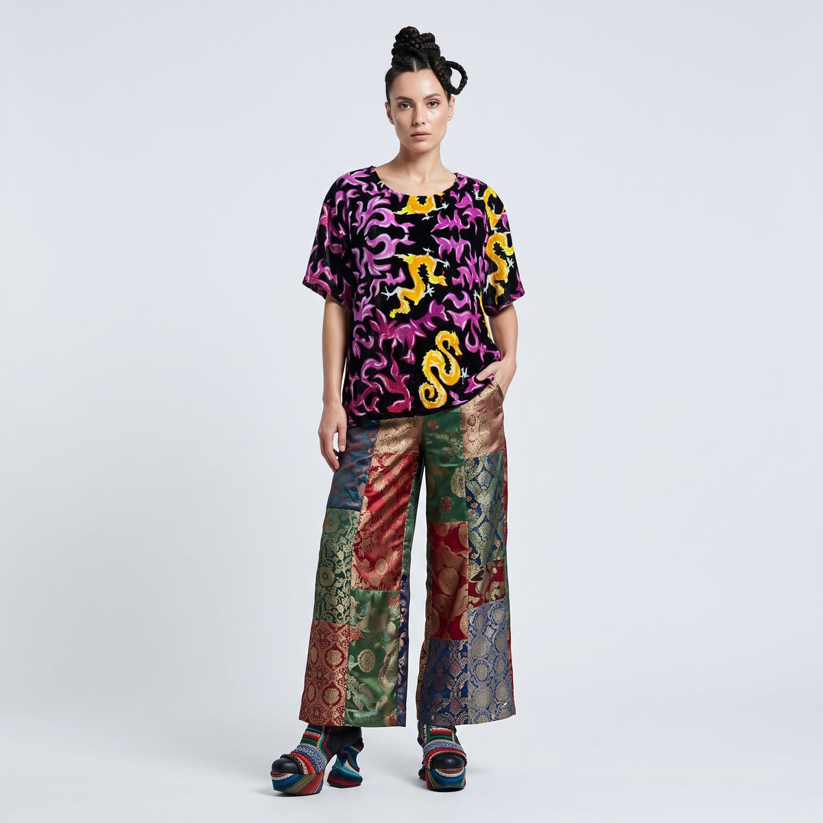 Velvet Dragon Print T-Shirt