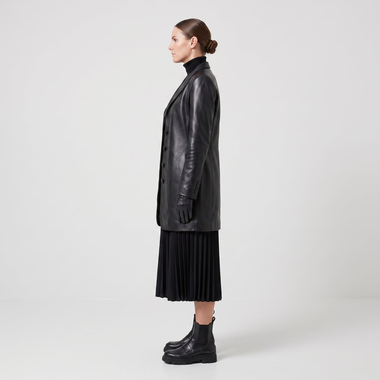 Structured Black Leather Jacket