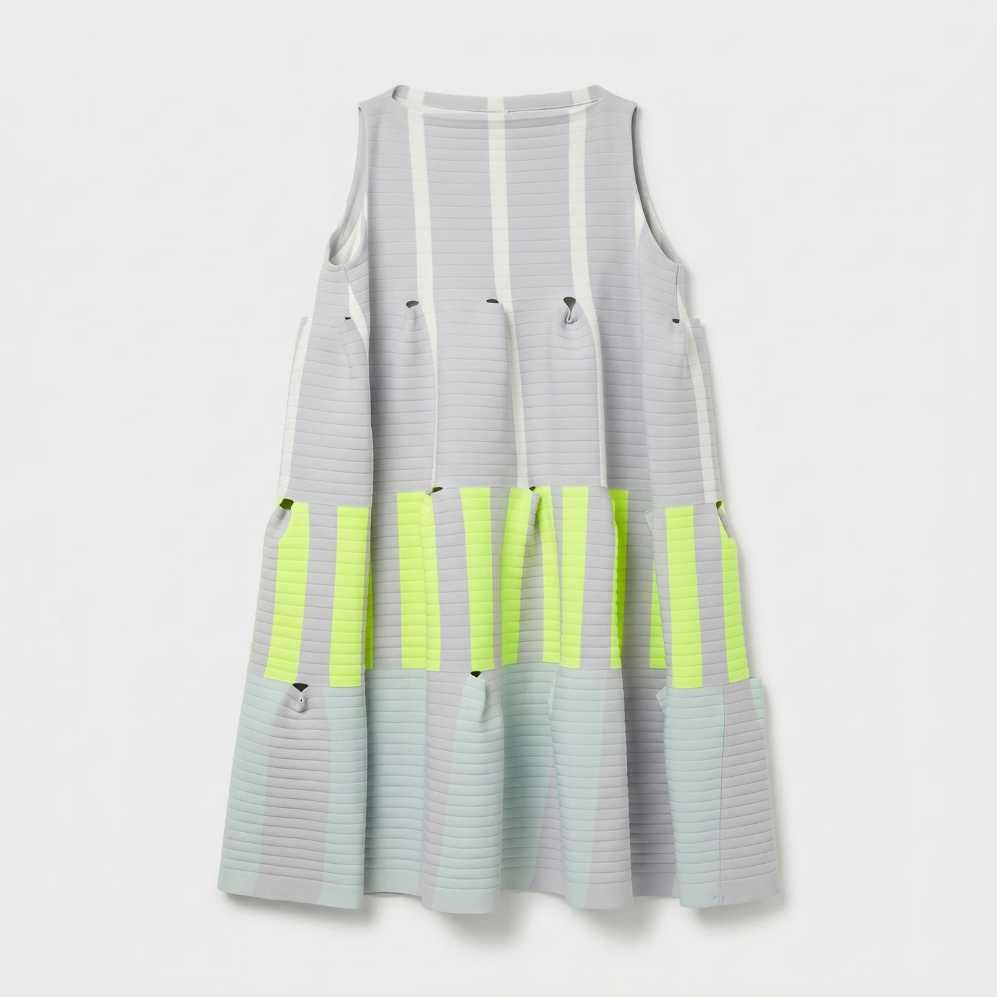 Architectural Ribbed Colorblock Shift Dress