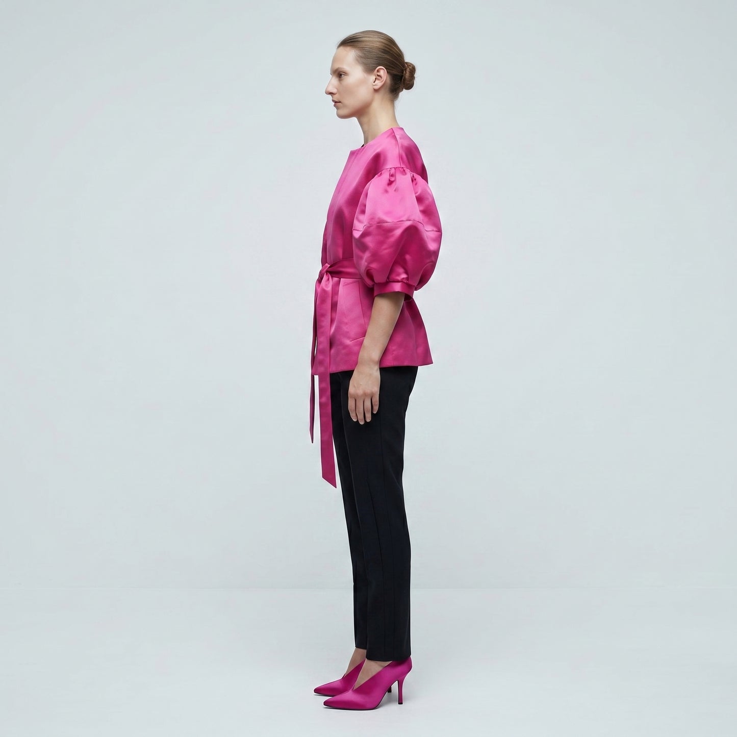 Balloon Sleeve Belted Jacket