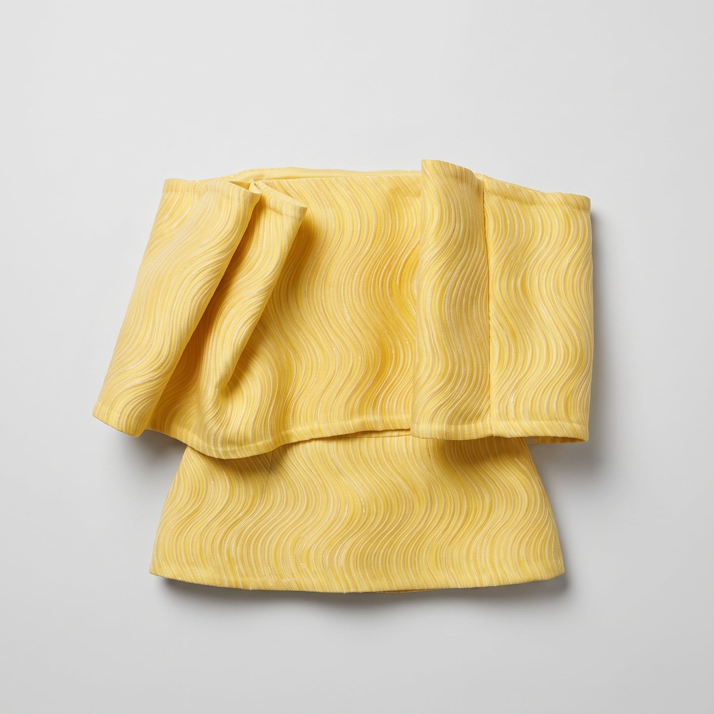 Textured Strapless Yellow Corset Top
