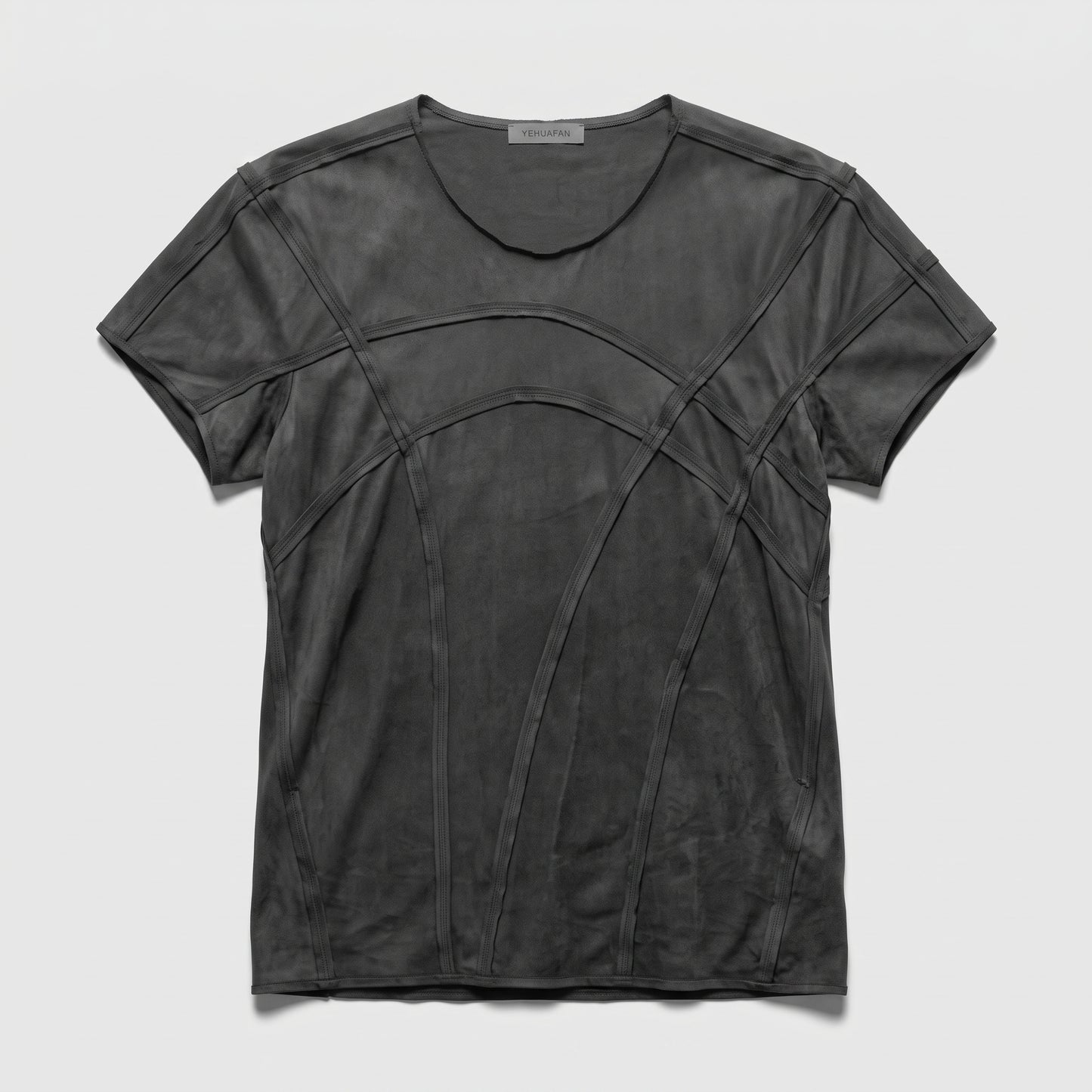 Architectural Paneled Suede Tee