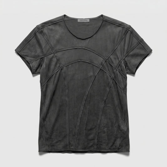 Architectural Paneled Suede Tee