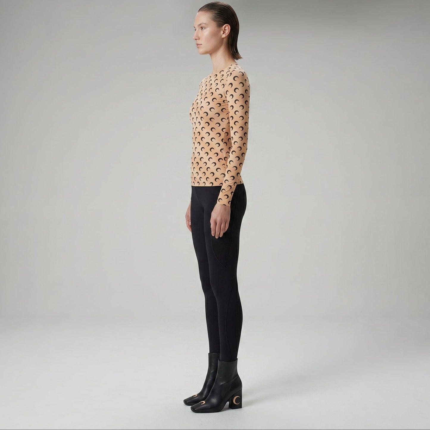 Moon Print Long Sleeve Top
