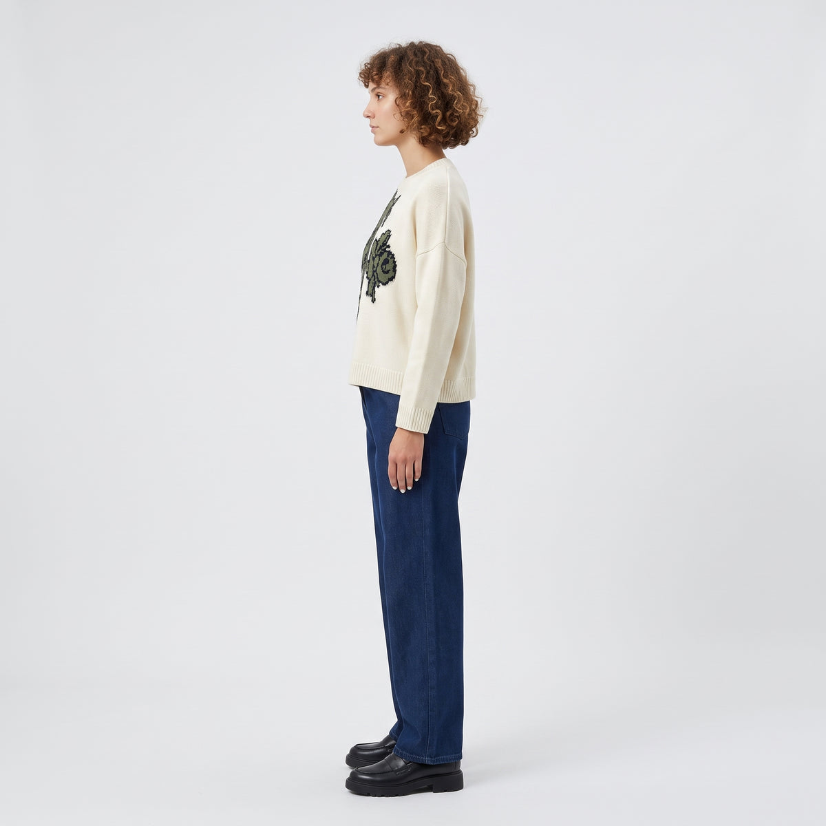 Floral Intarsia Knit Sweater