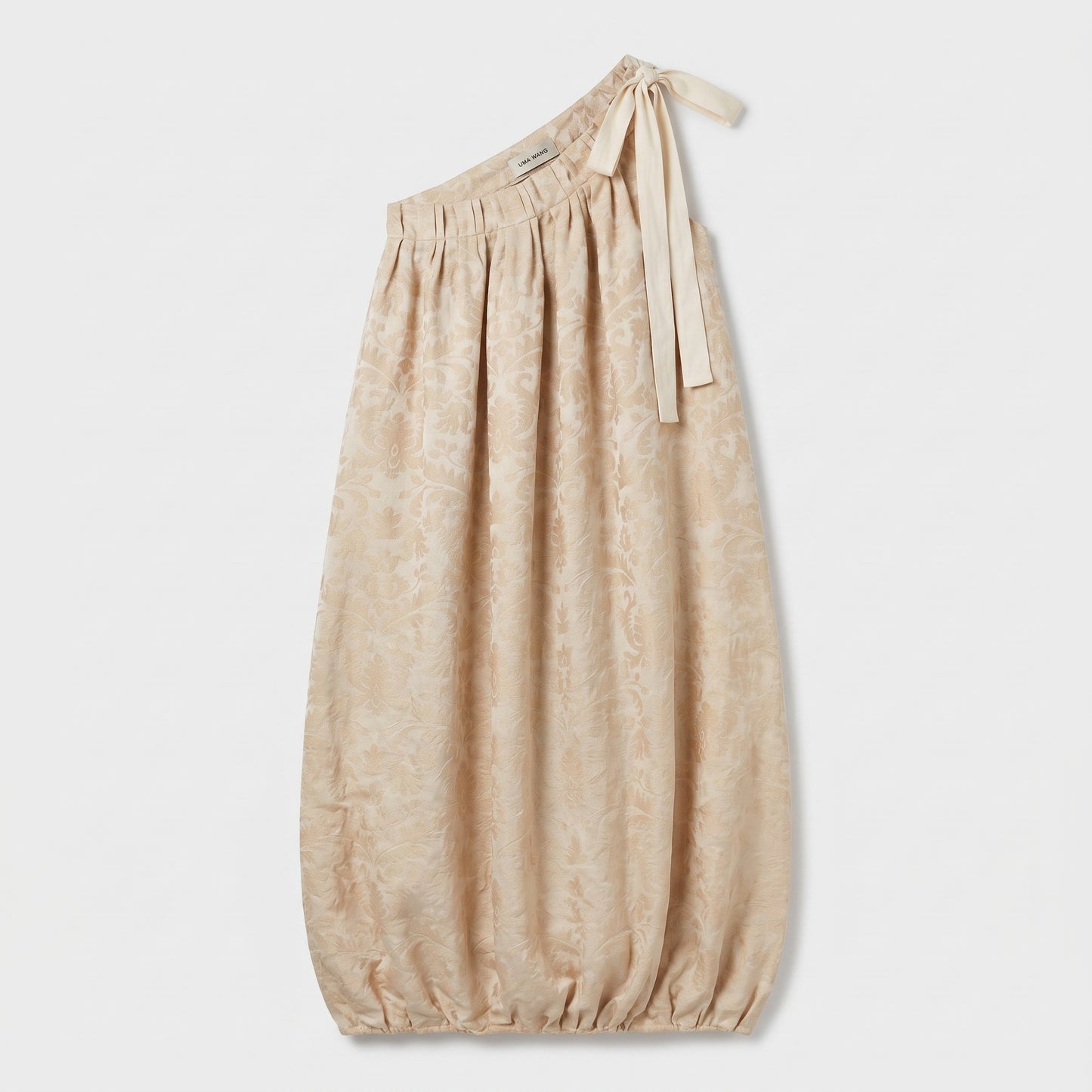 One-Shoulder Floral Jacquard Dress