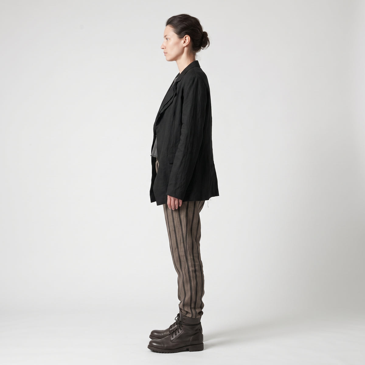 Tailored Striped Linen Trousers