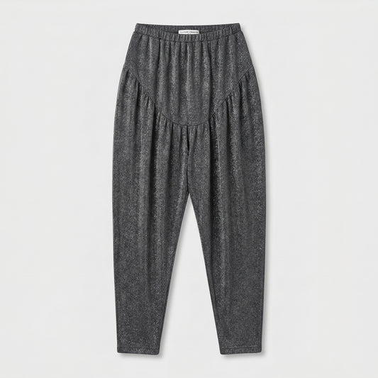 Shimmering Metallic Pleated Trousers