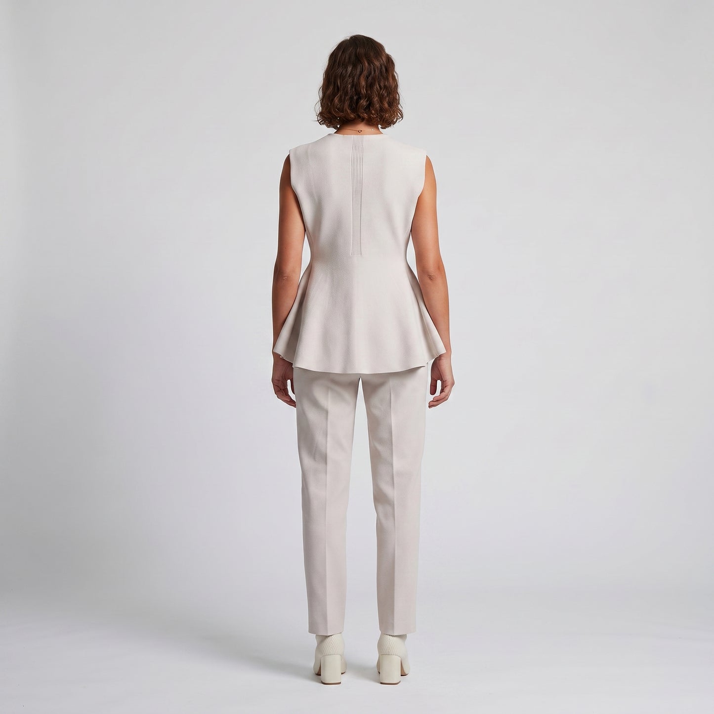 Structured Peplum Knit Vest