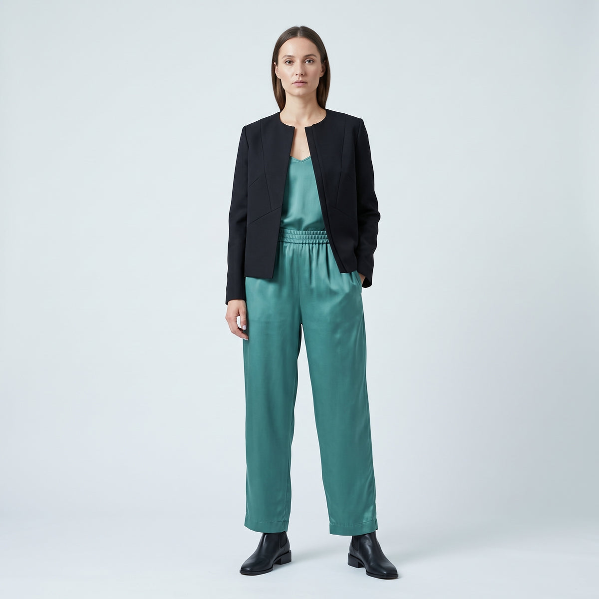 Elegant Satin Drawstring Trousers