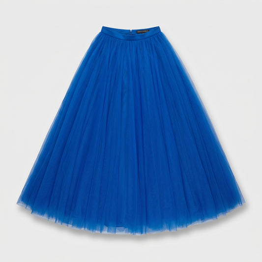 Royal Blue Tulle Maxi Skirt