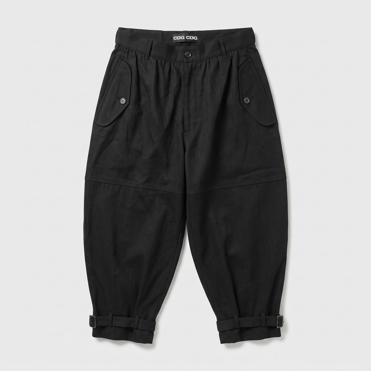 Structured Black Utility Trousers