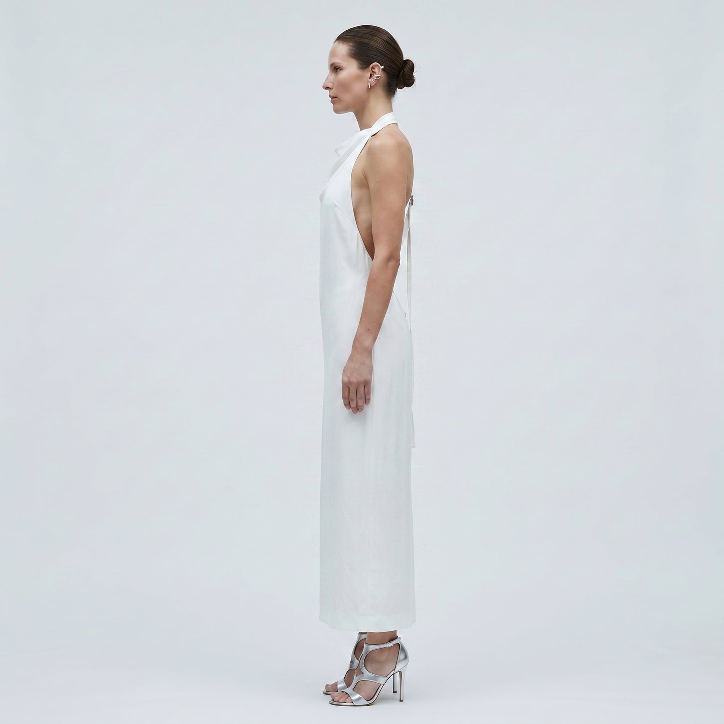 Elegant Halter Neck Midi Dress