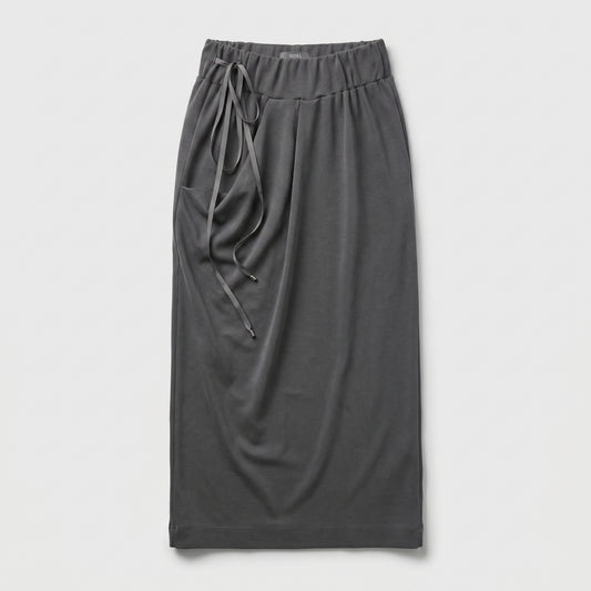 Charcoal Drawstring Midi Skirt