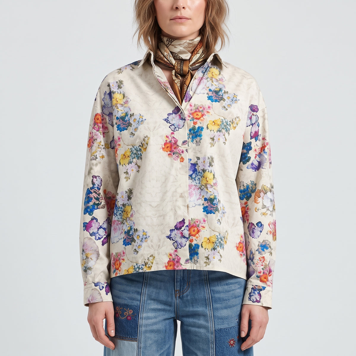 Floral Print Button-Down Shirt