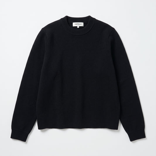 Classic Black Crewneck Knit Sweater