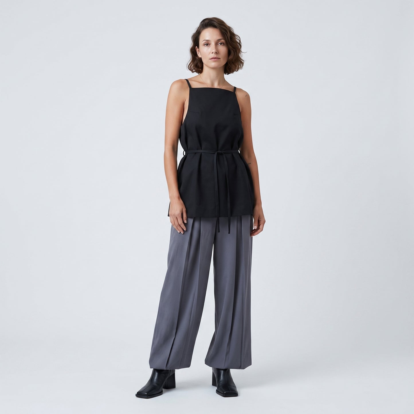 Minimalist Square Neck Peplum Top
