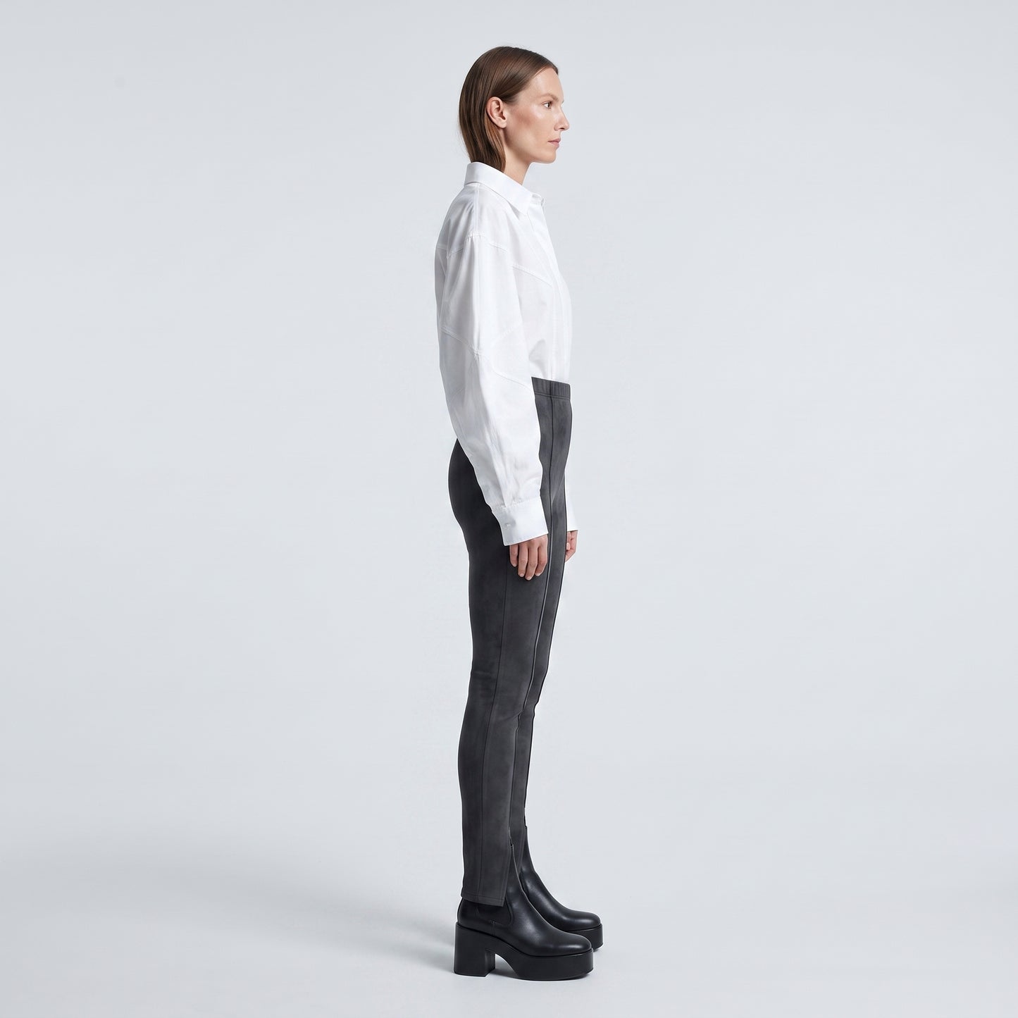 Suede Split Hem Leggings
