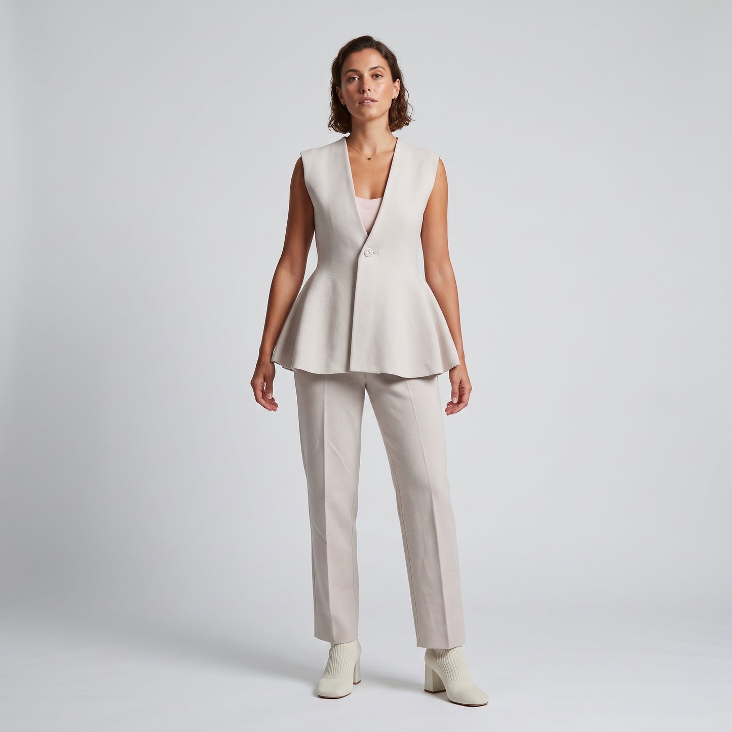 Structured Peplum Knit Vest