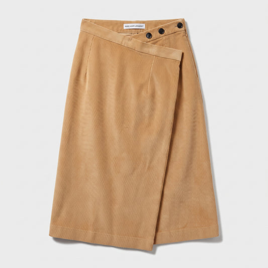Corduroy Asymmetric Wrap Skirt