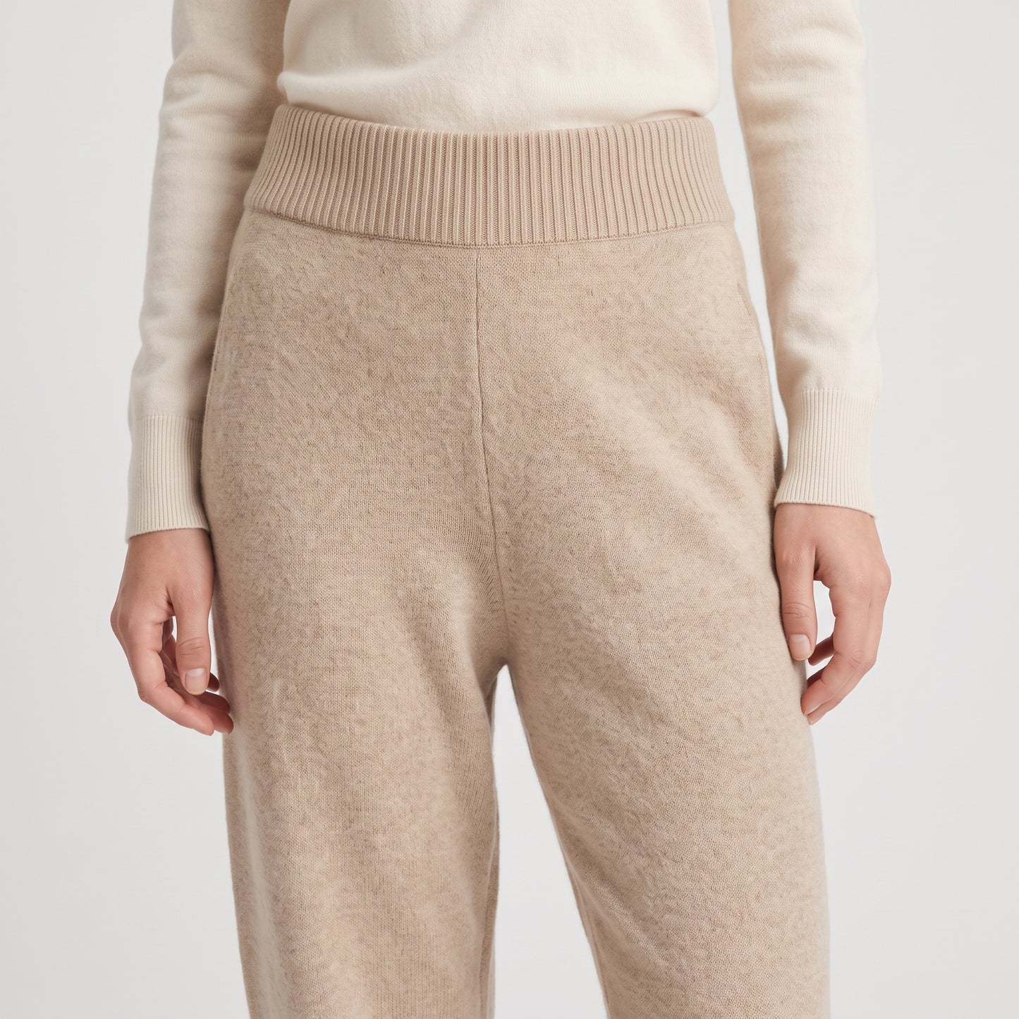 Essential Beige Knit Joggers