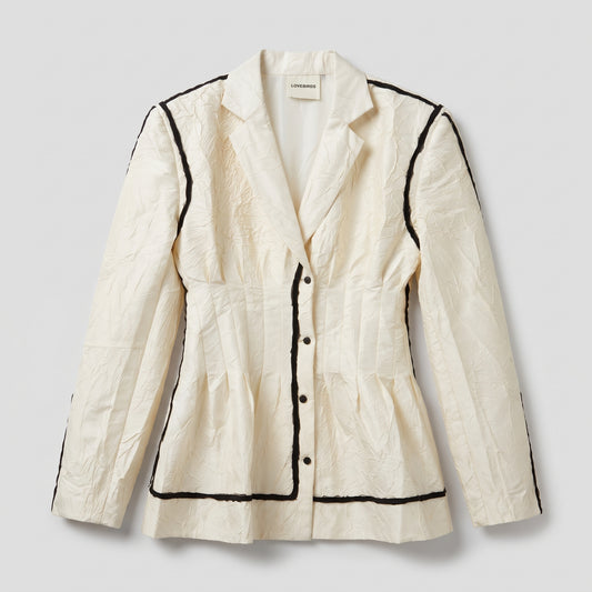 Textured Tailored Contrast Blazer