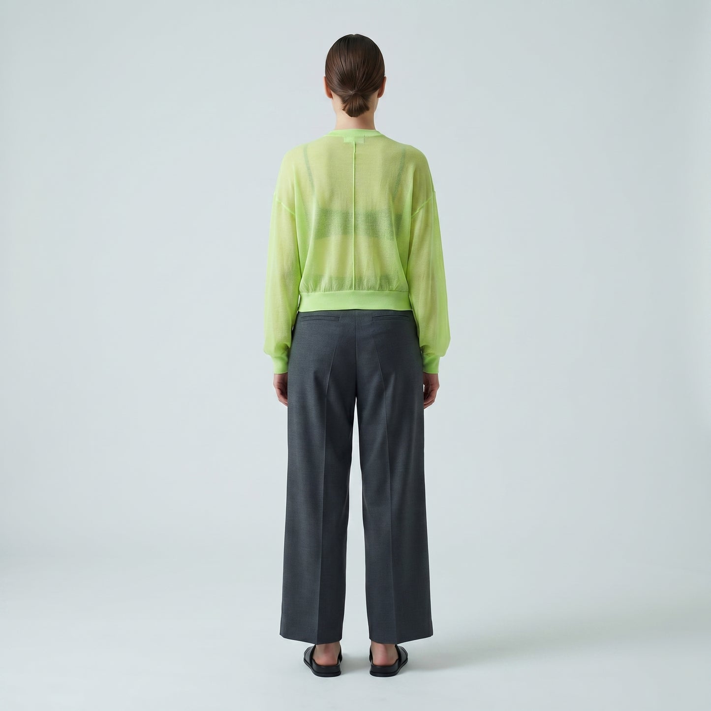Sheer Lime Green Knit Cardigan
