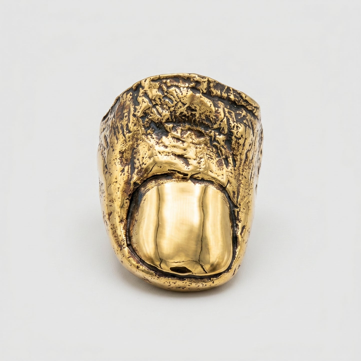 Sculptural Textured Gold Statement Ring