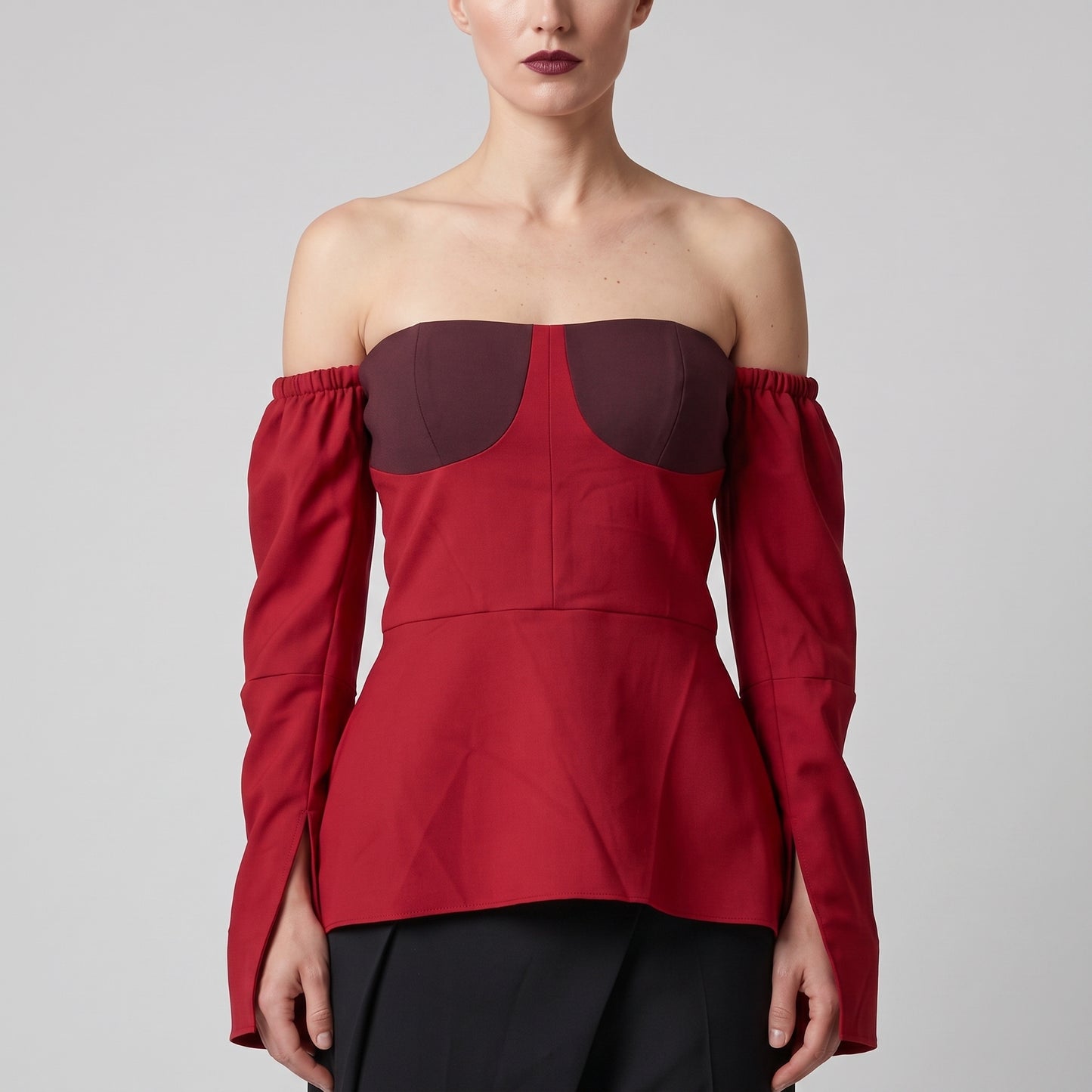 Bustier Off-Shoulder Peplum Top