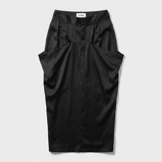 Draped Satin floor lengh Skirt