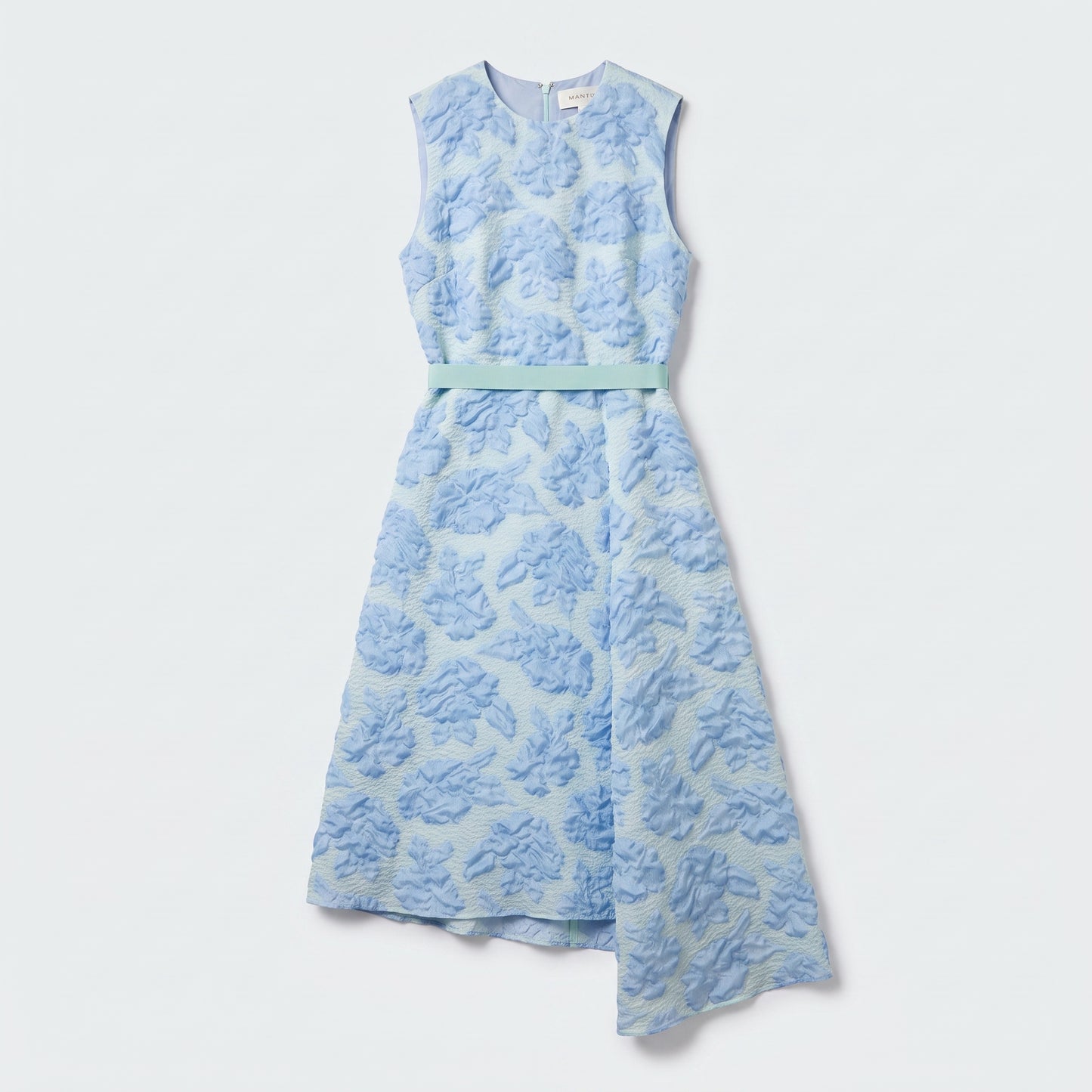 Floral Embossed Sleeveless Midi Dress