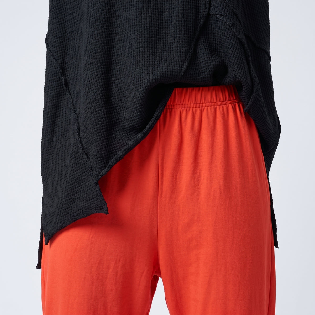 Vibrant Orange Elastic Waist Trousers