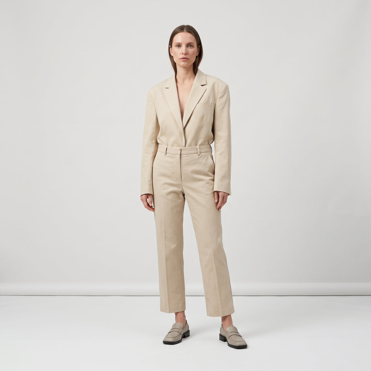 Tailored Cream Cropped Trousers