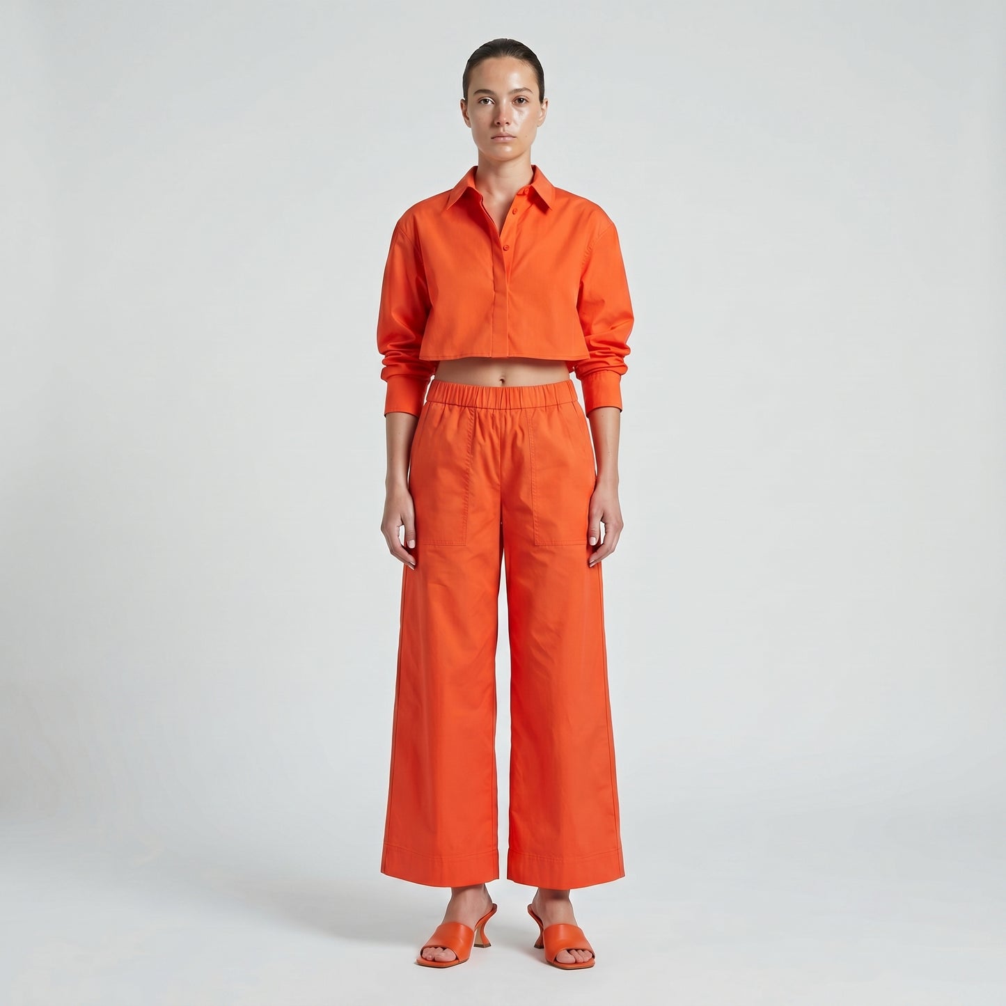 Vibrant High-Waisted Wide-Leg Trousers