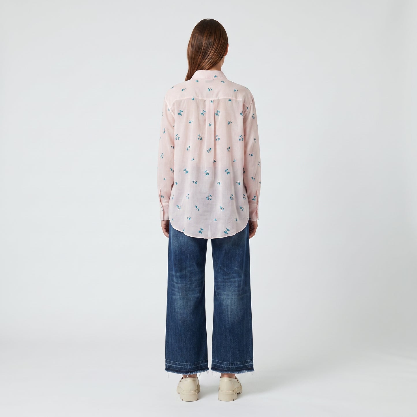 Floral Embroidered Cotton Shirt