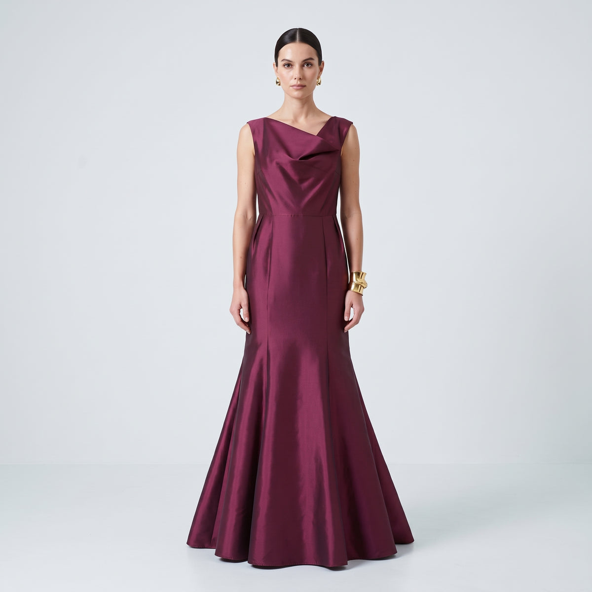 Magenta Silk Mermaid Gown