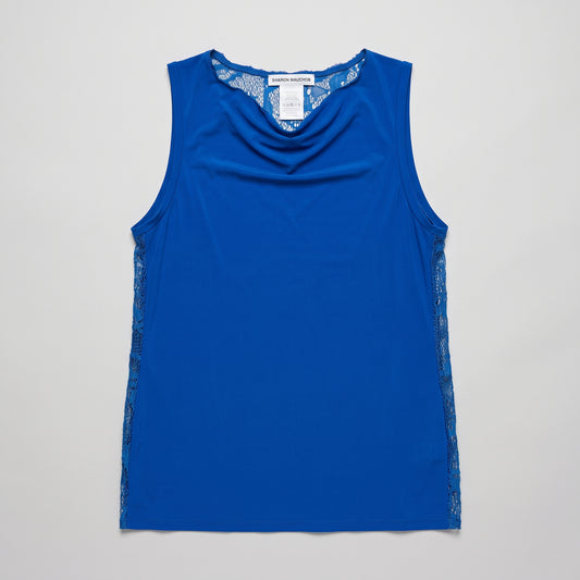 Cobalt Blue Lace Panel Tank