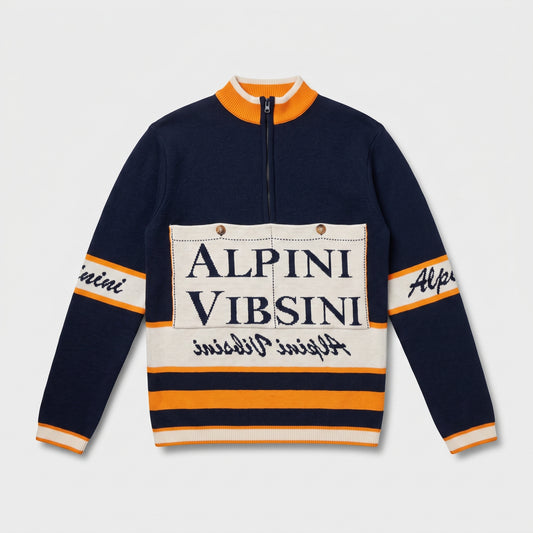 Graphic Quarter-Zip Knit Pullover