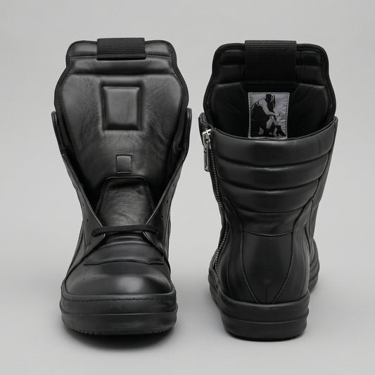Avant-Garde Leather High-Top Sneakers