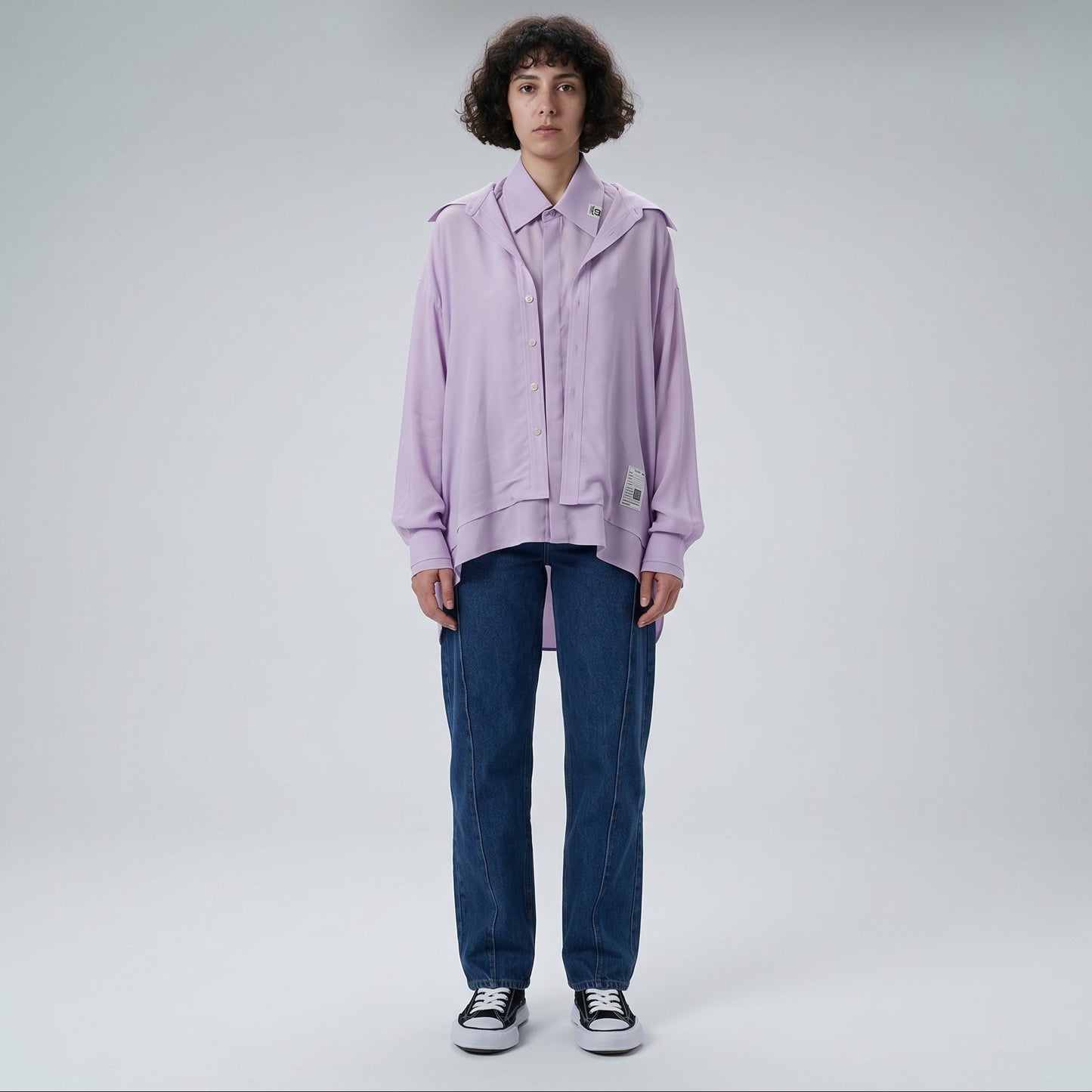 Layered Oversized Lavender Shirt