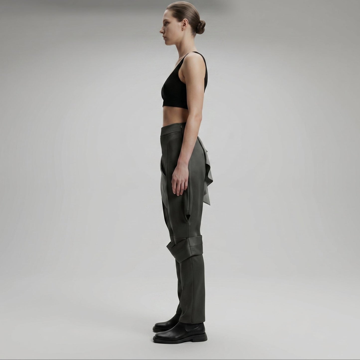 Architectural Satin Tailored Trousers