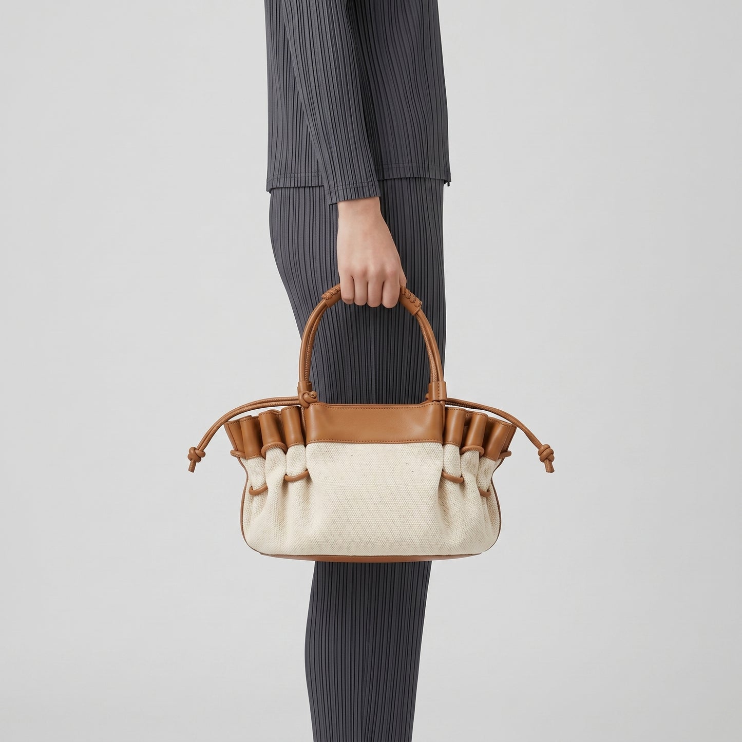 Canvas and Leather Tote Bag