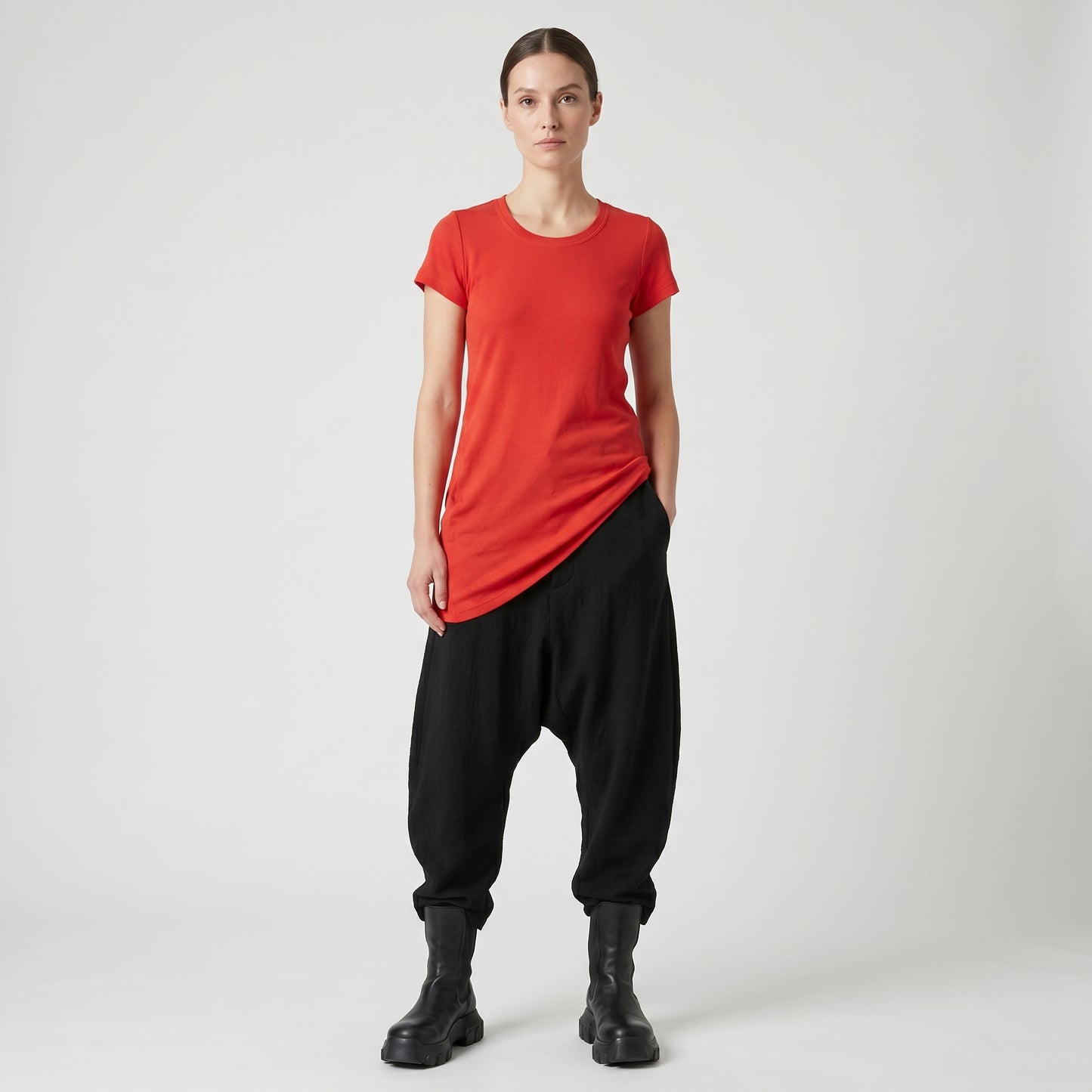 Asymmetric Cotton Jersey Tee