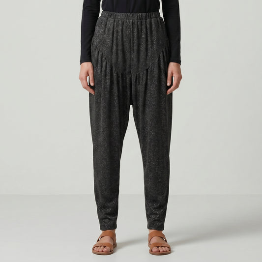 Shimmering Metallic Pleated Trousers