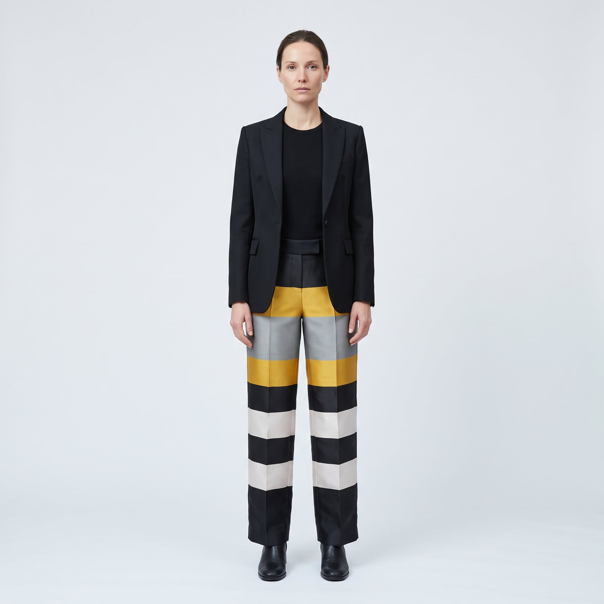 Bold Striped Tailored Trousers