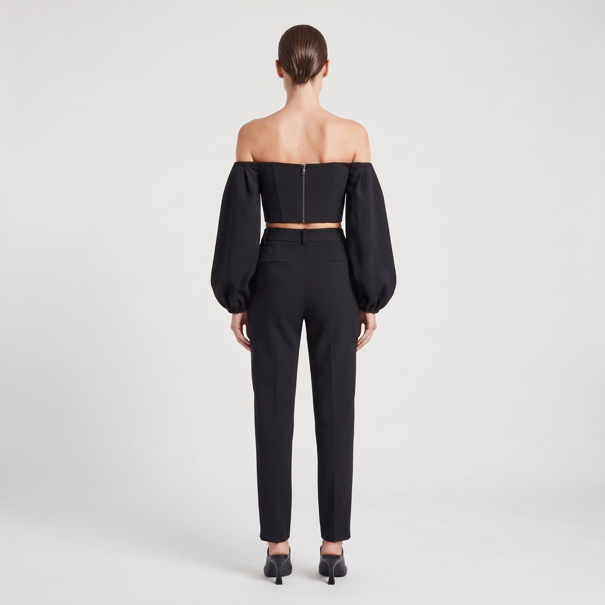 Off-Shoulder Long Sleeve Crop Top