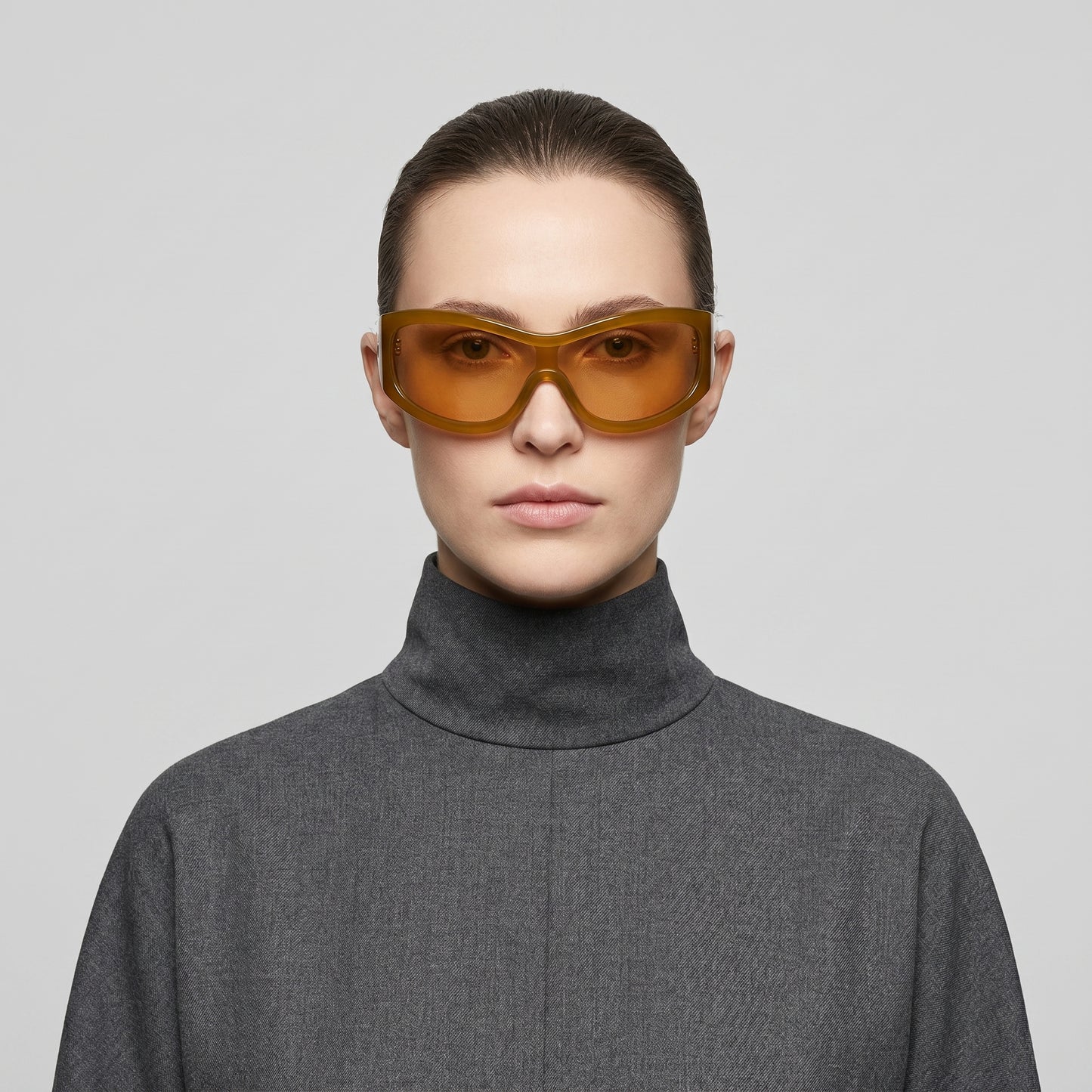 Retro Amber Shield Sunglasses